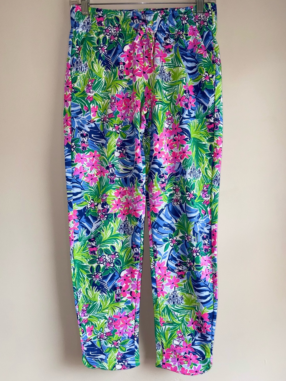 Lilly Pulitzer Tropical Floral Ankle Pants in Pink, Green & Blue Disney Dreamin’